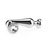 Kiotos - Buttplug aluminium met transparant kristal - 114 mm x 38 mm