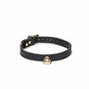 Liebe Seele - Demon&#039;s Kiss - Smalle Collar met O-ring - Luxe Mat Zwart Leder en Goud Metalen Hardware
