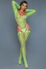 Be Wicked - Alluring Fishnet - Catsuit - Neon - One Size