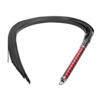 RISE - Lange Flogger met Zachte Strengen - Zwart/Rood