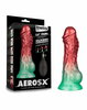 LoveToy - Dual Density Siliconen - Opblaasbare Dildo - Rood/Groen - 21 cm