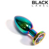 Black Label - Metalen Buttplug met Siersteen - Rainbow - Large