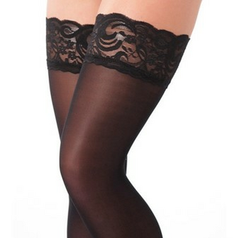 Amorable Kousen met corset veter illusie - zwart - EROTIK-SJOP.COM