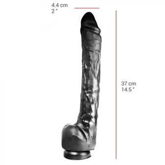 515 line Dildo 37 x 4.4 cm met zuignap - zwart - EROTIK-SJOP.COM