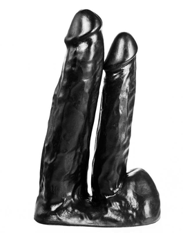 515 Line Dubbele dildo met zuigvoet zwart - EROTIK-SJOP.COM