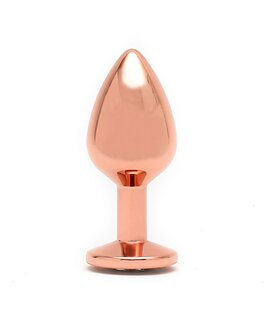 Rimba Toys PISA Ros&eacute; Gouden Aluminium Buttplug met Kristal - EROTIK-SJOP.COM