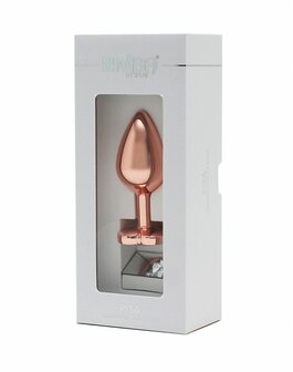 Rimba Toys PISA Ros&eacute; Gouden Aluminium Buttplug met Hartvormig Kristal - EROTIK-SJOP.COM
