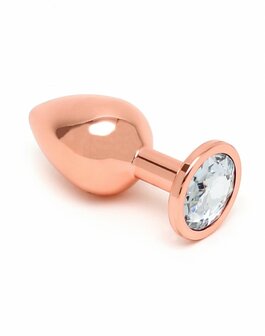 Rimba Toys PISA Ros&eacute; Gouden Aluminium Buttplug met Kristal - EROTIK-SJOP.COM