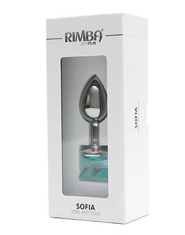 Rimba SOFIA Metalen Buttplug met kristal - turquoise - EROTIK-SJOP.COM