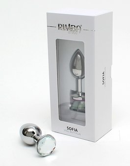 Rimba SOFIA Metalen Buttplug met kristal - wit - EROTIK-SJOP.COM