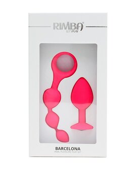 Rimba BARCELONA Anaal set met buttplug en anaal kralen - roze - EROTIK-SJOP.COM