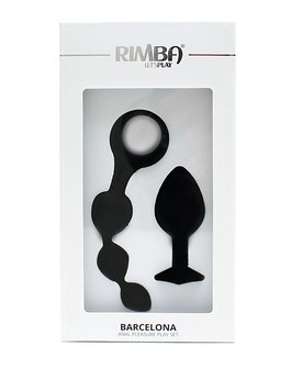 Rimba BARCELONA Anaal set met buttplug en anaal kralen - zwart - EROTIK-SJOP.COM