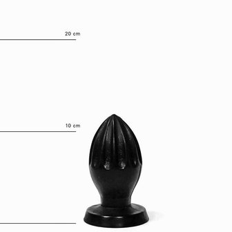 All Black Buttplug met Groeven 12 x 5 cm - EROTIK-SJOP.COM