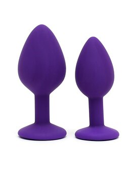 Rimba BERLIN Bling Buttplug | Set met twee buttplugs met kristal - paars - EROTIK-SJOP.COM