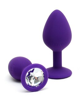 Rimba BERLIN Bling Buttplug | Set met twee buttplugs met kristal - paars - EROTIK-SJOP.COM