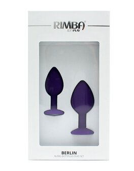 Rimba BERLIN Bling Buttplug | Set met twee buttplugs met kristal - paars - EROTIK-SJOP.COM