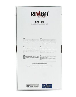 Rimba BERLIN Bling Buttplug | Set met twee buttplugs met kristal - paars - EROTIK-SJOP.COM