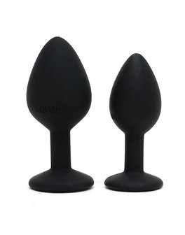 Rimba BERLIN Bling Buttplug | Set met twee buttplugs met kristal - zwart - EROTIK-SJOP.COM