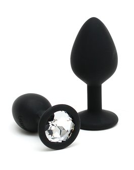 Rimba BERLIN Bling Buttplug | Set met twee buttplugs met kristal - zwart - EROTIK-SJOP.COM