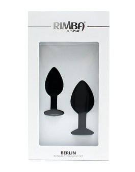 Rimba BERLIN Bling Buttplug | Set met twee buttplugs met kristal - zwart - EROTIK-SJOP.COM
