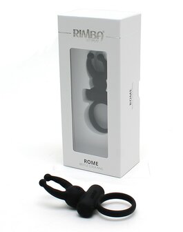 Rimba ROME vibrerende cockring met clitoris stimulatie - zwart - EROTIK-SJOP.COM