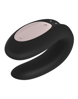 Satisfyer Double Joy Met app en Bluetooth Partner Vibrator - zwart - EROTIK-SJOP.COM