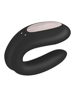 Satisfyer Double Joy Met app en Bluetooth Partner Vibrator - zwart - EROTIK-SJOP.COM