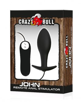 Crazy Bull - Buttplug Vibrerend Met Afstandsbediening John - Zwart