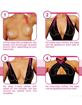 Bye Bra Perfect Cleavage Tape Cup A-F - 3 paar