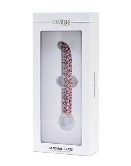 Rimba - Sensual Glass - Glazen Dildo Sammy - Transparant/Rood/Zwart