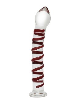 Rimba - Sensual Glass - Glazen Dildo Ursula - Transparant/Rood