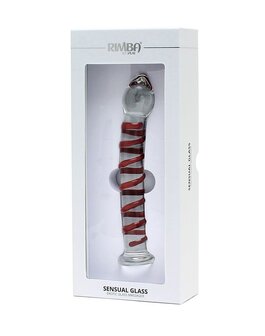 Rimba - Sensual Glass - Glazen Dildo Ursula - Transparant/Rood