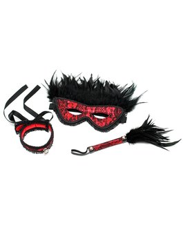 Burlesque BDSM set - rood/zwart