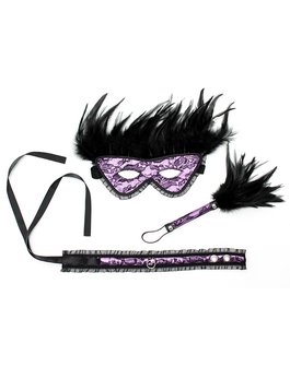 Burlesque BDSM set - paars/zwart