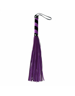 Rimba - Zweepje- Flogger - Suede - 36 Strengen - Paars/Zwart