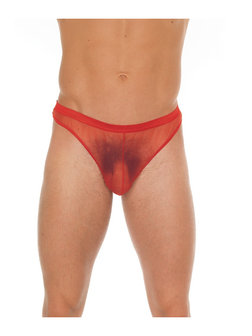 Amorable by Rimba - Erotische String - Doorzichtige Rode String voor Mannen - Rode Heren Tanga - Polyamide - One Size