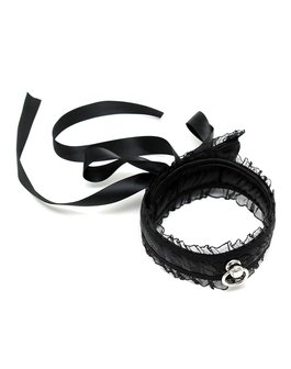 Rimba - Burlesque Collar Met Ring - Zwart