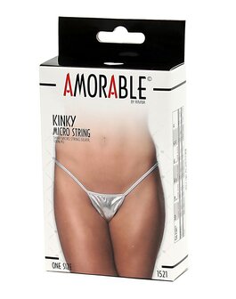 Amorable by Rimba - Micro String kunstleer - Zilver