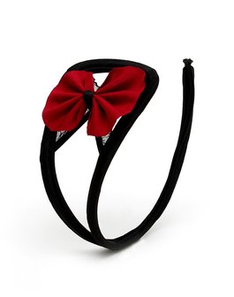 Strapless mini string met rood strikje