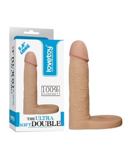 Lovetoy - Ultrasoft Double -Voorbinddildo Voor dubbele penetratie - 15 cm