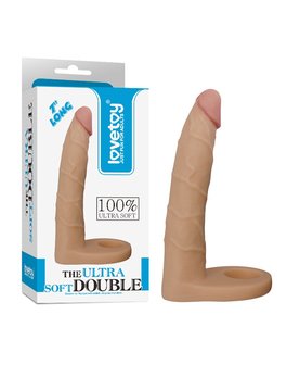 Lovetoy - Voorbinddildo Voor Dubbele Penetratie - Ultrasoft Double - 18 cm