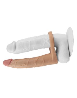 Lovetoy Voorbinddildo voor dubbele penetratie Ultrasoft Double - 18 cm