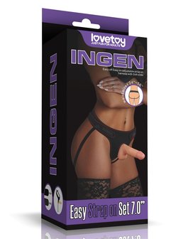 Lovetoy - Easy Strap-on Set Met dildo Van 18 cm - Lichte Huidskleur