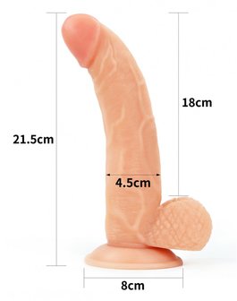 Lovetoy - Easy Strap-on Set met dildo van 21,5 cm met balzak - lichte huidskleur