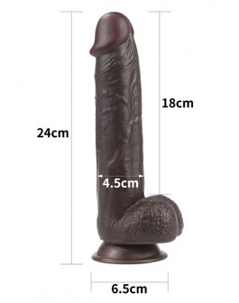 Lovetoy - Dildo Met Sliding Skin Technologie - 24 x 4.5 cm - Bruin