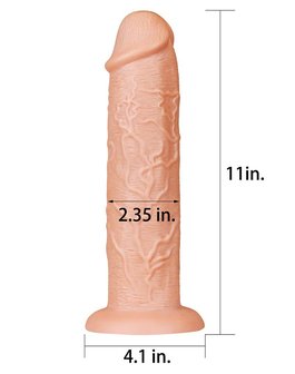 Lovetoy - Realistische Lange XXL Dildo 28 cm - Lichte Huidskleur