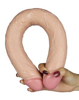 Lovetoy - Kingsize Slim Ultra Dubbele Dildo 45 cm - Lichte Huidskleur