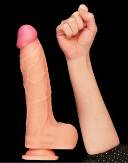 Lovetoy Realistische XXL Dildo met zuignap 25 cm - lichte huidskleur