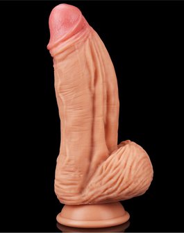 Lovetoy - Realistische XXL Dildo Met Balzak En Zuignap 24.5 cm - Lichte Huidskleur