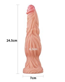 Lovetoy - Realistische XXL Dildo Met aderen 24 cm - Lichte/donkere Huidskleur